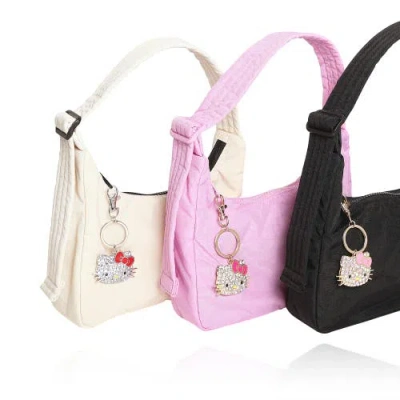 Hello Kitty Pave Crystal Bling Travel Keychain In Metallic