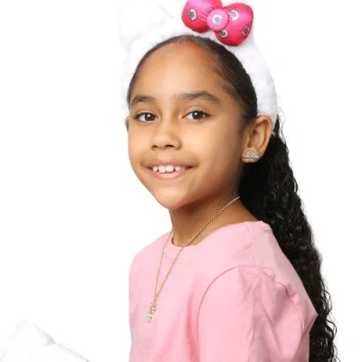 Hello Kitty Plush Headband With Kitty Ears And Pink Bow In White