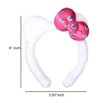 Hello Kitty Plush Headband With Kitty Ears And Pink Bow In White