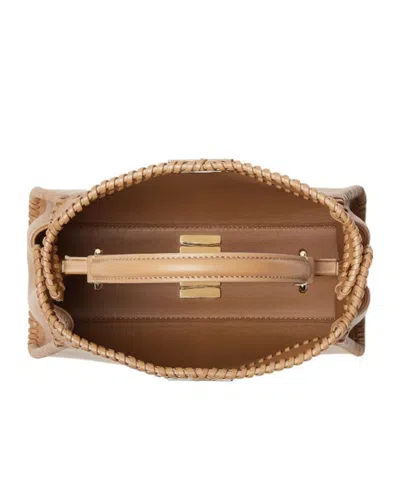Fendi Beige Pekaboo Mini Handbag In Brown