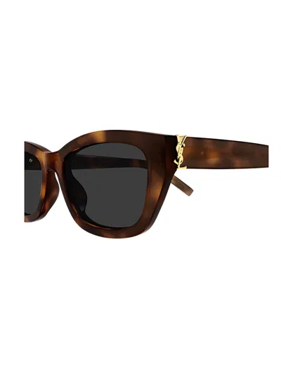 Saint Laurent Ysl 55mm Rectangular Acetate Sunglasses In Black