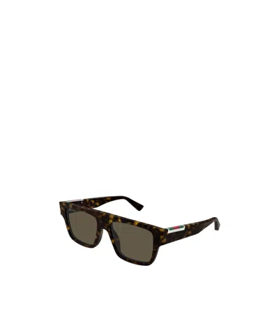 Gucci Eyewear Rectangular Frame Sunglasses In Brown