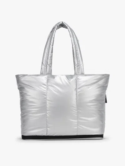 Calpak Luka Expandable Laptop Tote In Silver