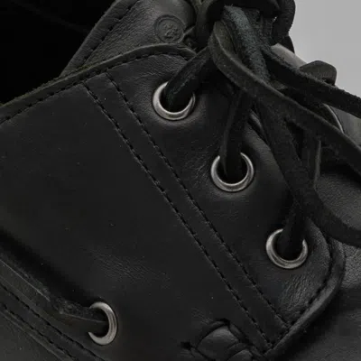 Sebago Brogues With Stitched Detailing And Rubber Sole In Black