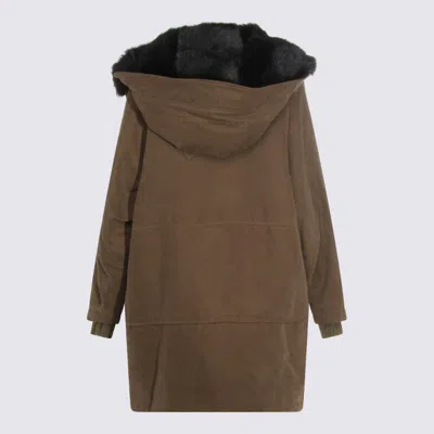 Dolce & Gabbana Hooded Jacket With Button Accents And Pockets In Brown