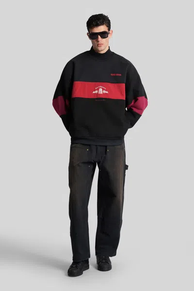 Willy Chavarria Colourblock Mock-neck Sweater In Black