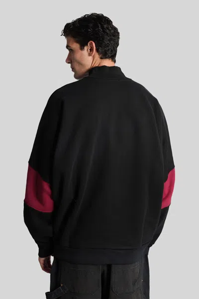 Willy Chavarria Colourblock Mock-neck Sweater In Black