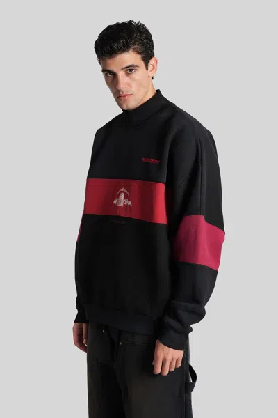 Willy Chavarria Colourblock Mock-neck Sweater In Black