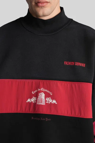 Willy Chavarria Colourblock Mock-neck Sweater In Black