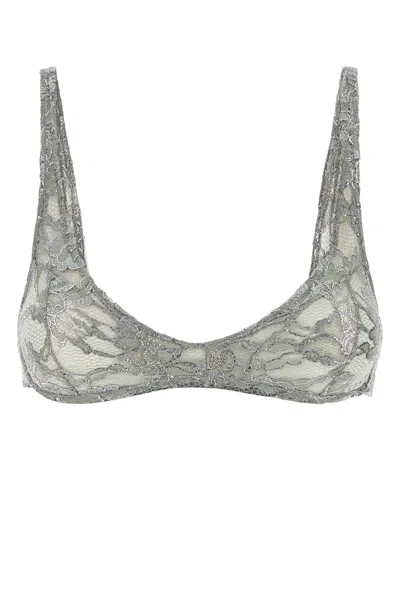 Attico Grey Lace Bra In Gray