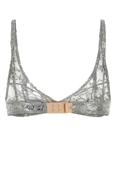 Attico Grey Lace Bra In Gray