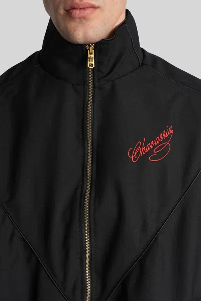 Willy Chavarria Ruff Rider Logo-embroidered Wool Bomber Jacket In Black