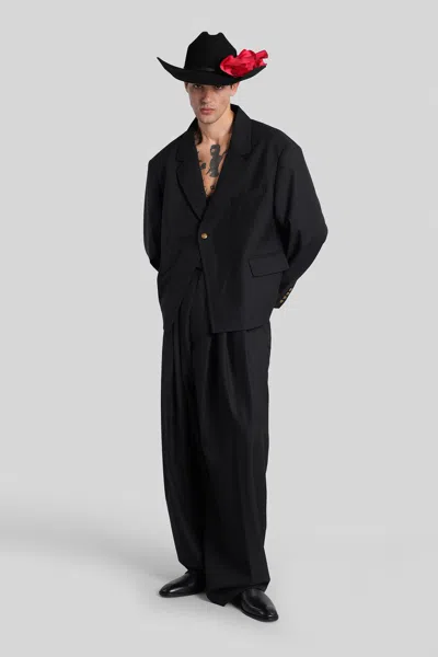 Willy Chavarria Black Box Cutter Blazer In Black