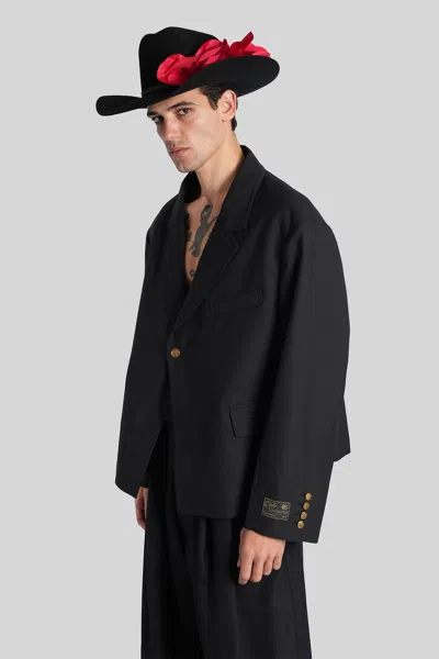 Willy Chavarria Black Box Cutter Blazer In Black