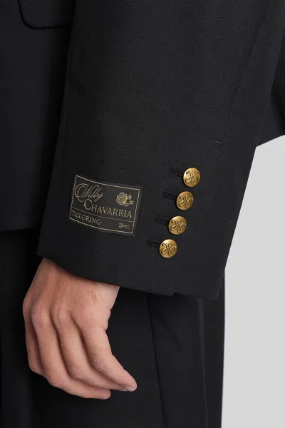 Willy Chavarria Black Box Cutter Blazer In Black