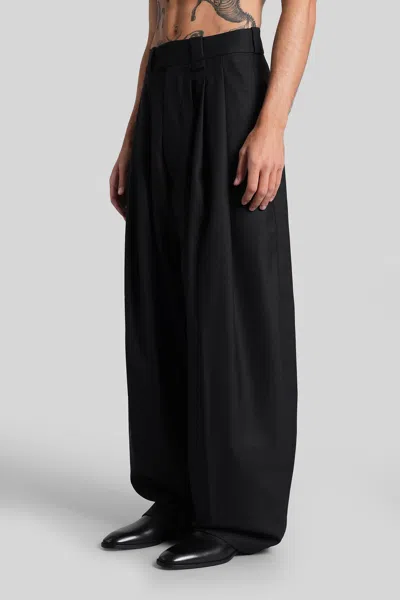 Willy Chavarria Cascada Trousers Pants In Black Wool In Black