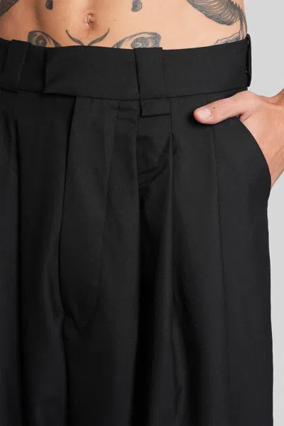 Willy Chavarria Cascada Trousers Pants In Black Wool In Black