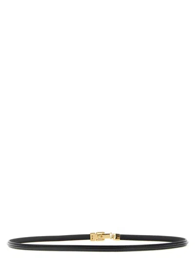 Fendi Ff Engraved Metal Loop Belt In Black