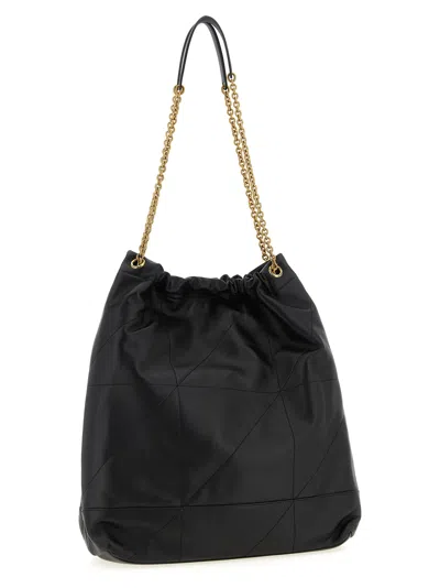 Saint Laurent Jamie Large Pochon Ysl Shoulder Bag In Quilted Lambskin Leather In Black