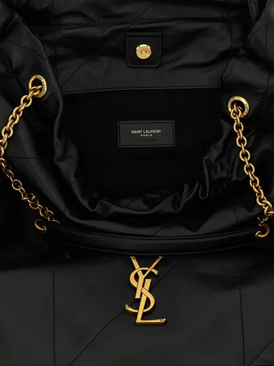 Saint Laurent Jamie Large Pochon Ysl Shoulder Bag In Quilted Lambskin Leather In Black