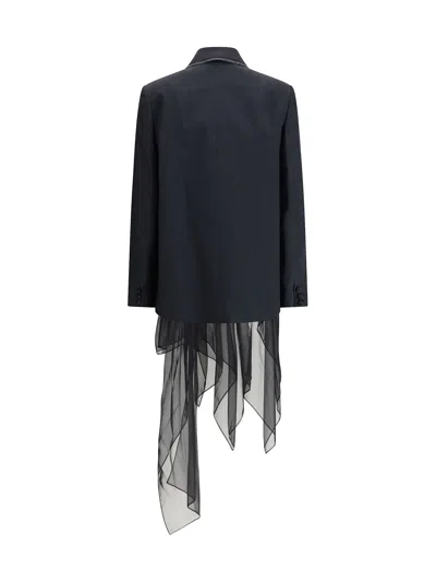 Sacai Double-breasted Blazer In Blue