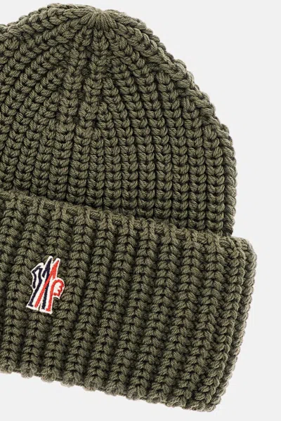 Moncler Logo Wool Beanie In Green