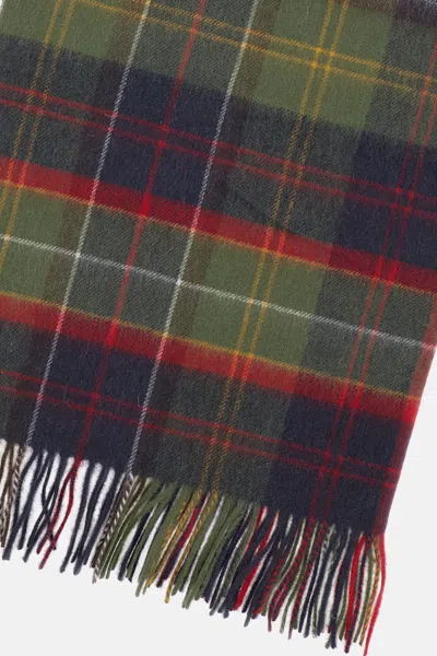 Barbour Tartan Patchwork Scarf In Green