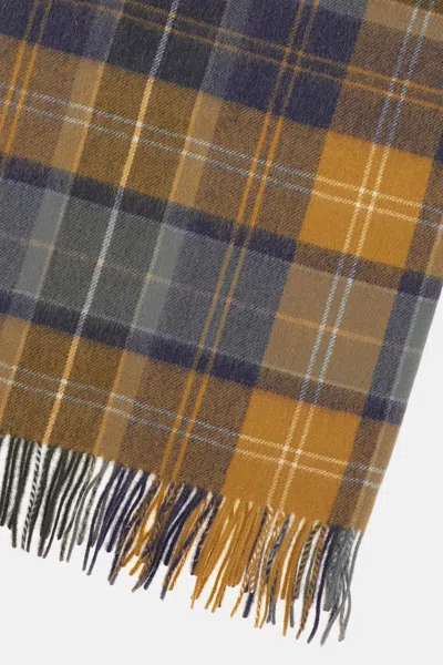 Barbour Tartan Patchwork Scarf In Blue