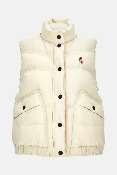 Moncler Grenoble Padded Gilet In Down Beige In White