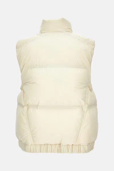 Moncler Grenoble Padded Gilet In Down Beige In White