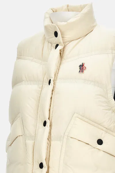 Moncler Grenoble Padded Gilet In Down Beige In White