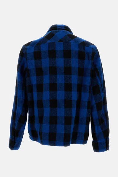 Junya Watanabe Checked Flap Pocket Long Sleeve Jacket In Blue