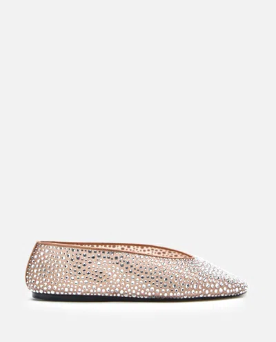Le Monde Beryl Crystal-embellished Ballet Flats In Nude