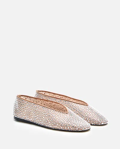 Le Monde Beryl Crystal-embellished Ballet Flats In Nude
