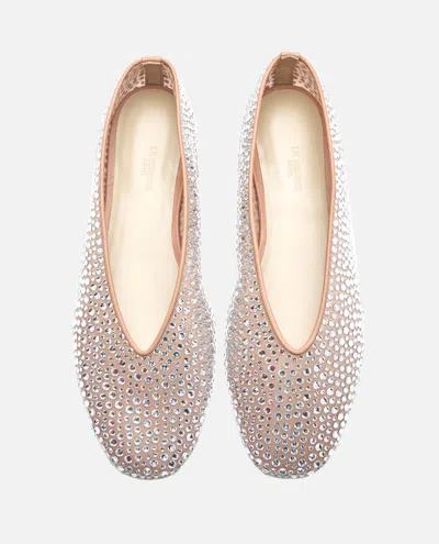 Le Monde Beryl Crystal-embellished Ballet Flats In Nude