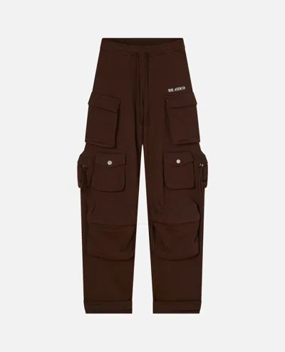 Attico Cotton Jersey Cargo Sweatpants In Brown
