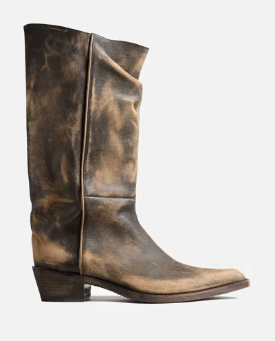 Khaite Clive 25 Leather Boots In Multi