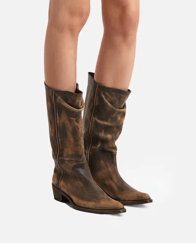 Khaite Clive 25 Leather Boots In Multi