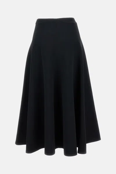 Jacquemus Triangle Midi Skirt Flared Hem In Black