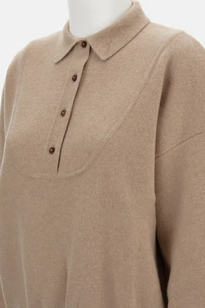 Jacquemus Polo Sweater La Maille Vareuse Pallone In Brown