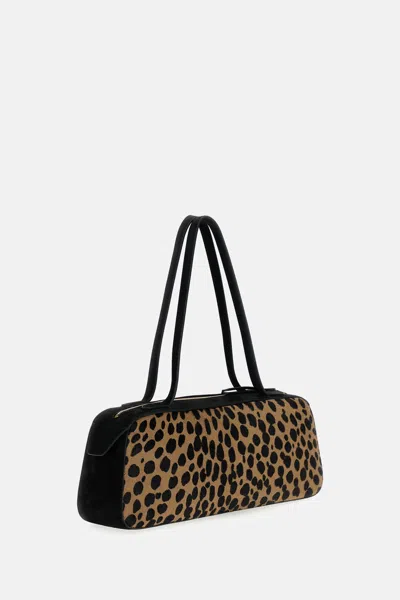 Khaite Simona Leather-trimmed Leopard-print Calf Hair Shoulder Bag In Animal Print