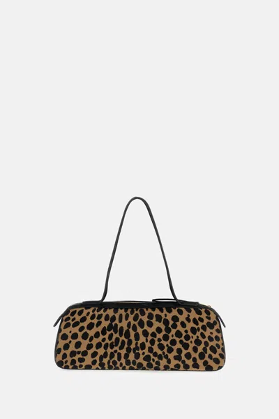 Khaite Simona Leather-trimmed Leopard-print Calf Hair Shoulder Bag In Animal Print