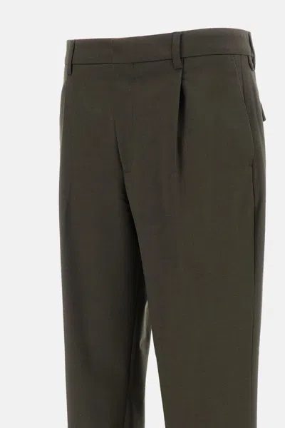 Jacquemus Deep Muted Green Trousers With Tailored Fit In Brown