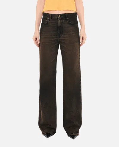 Haikure Brown Vintage Effect Korea Jeans In Brown