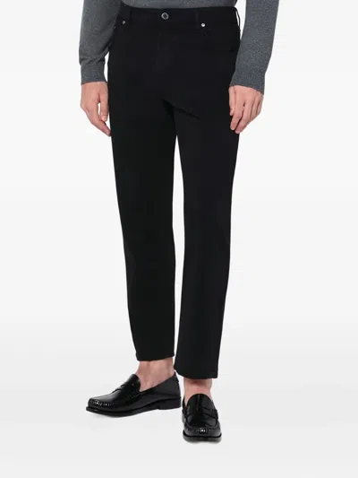 Pt Torino Black Cotton Trousers In Black