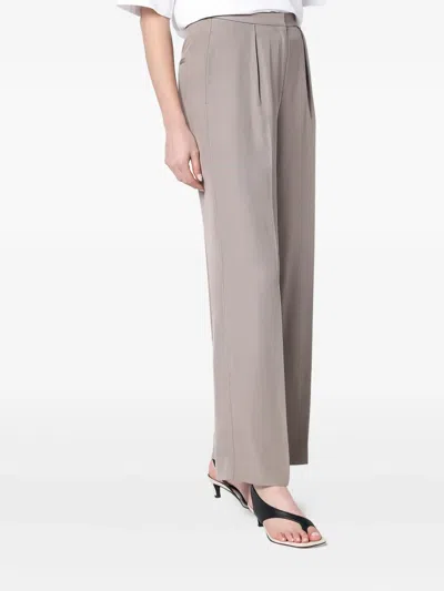 Calvin Klein Ash Grey Trousers In Linen Blend In Gray