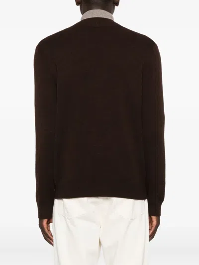 Eric Bompard Crew-neck Cardigan In Brown