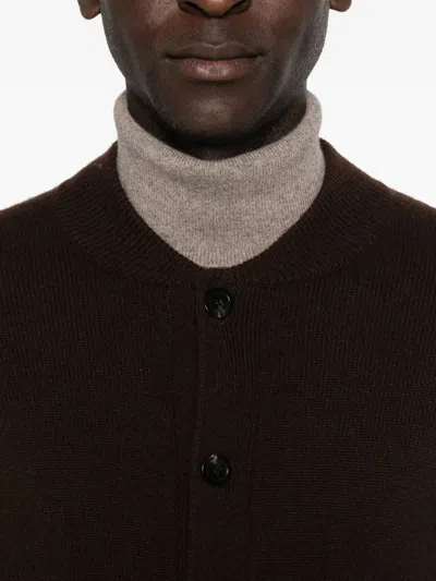 Eric Bompard Crew-neck Cardigan In Brown