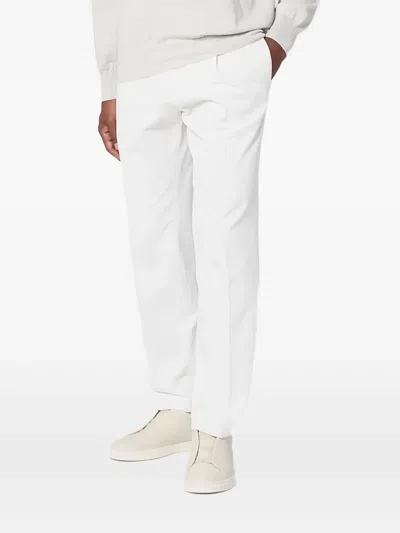 Santaniello Pleated Corduroy Trousers In Neutral