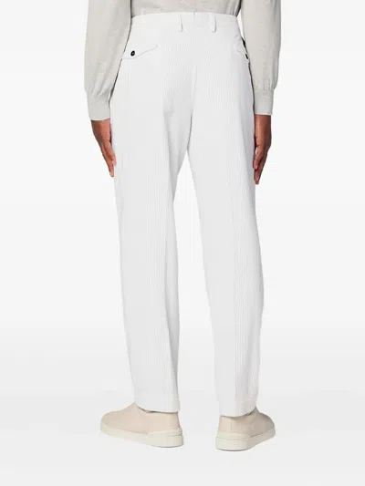 Santaniello Pleated Corduroy Trousers In Neutral